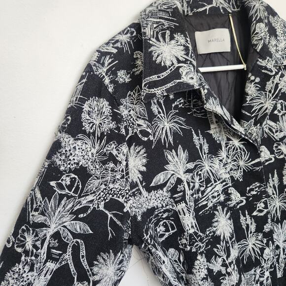 MARELLA By MaxMara Quilted Belted Printed Coat US 8 Designer Academia - Picture 4 of 10